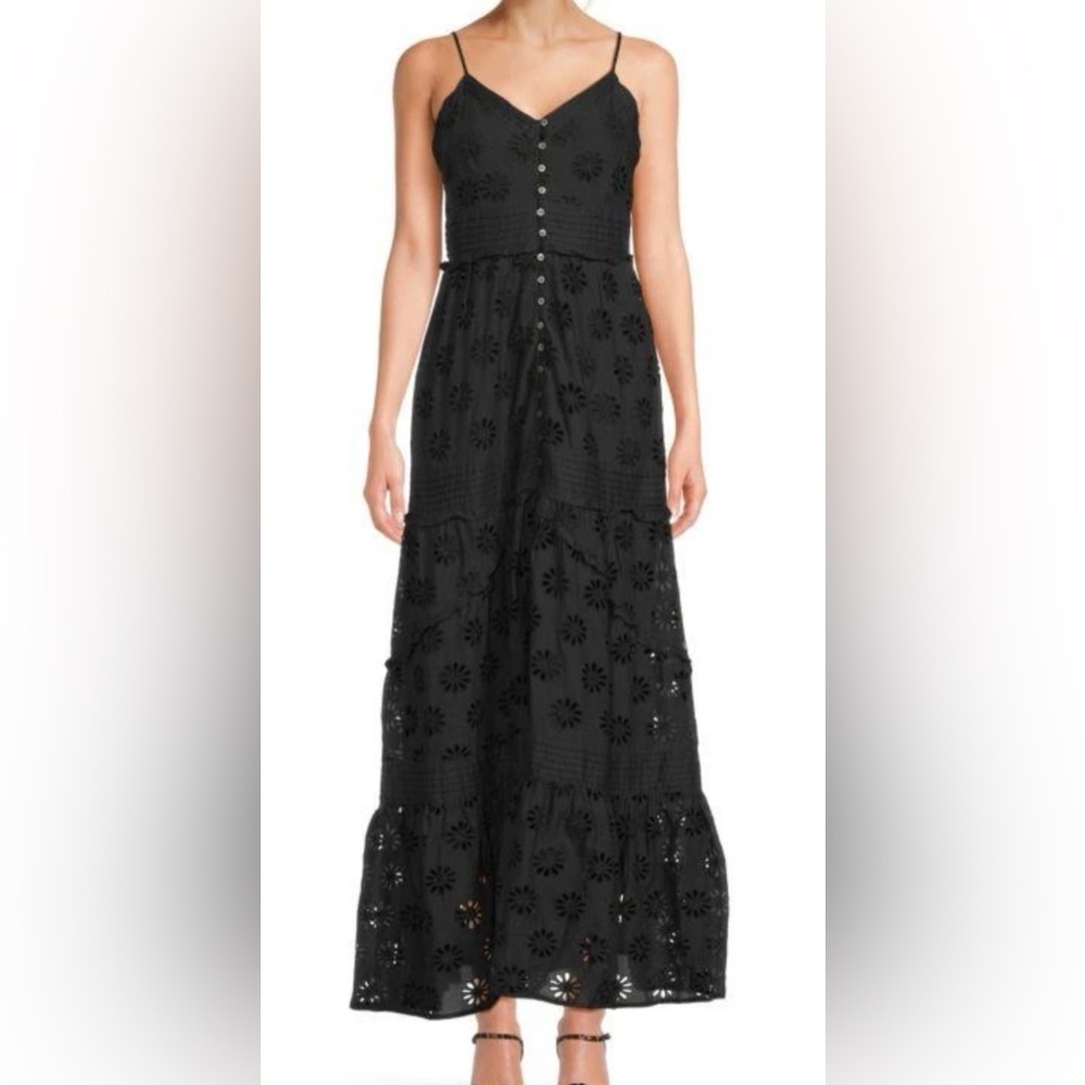 Rails Henrietta Black Eyelet Maxi Dress Size S
